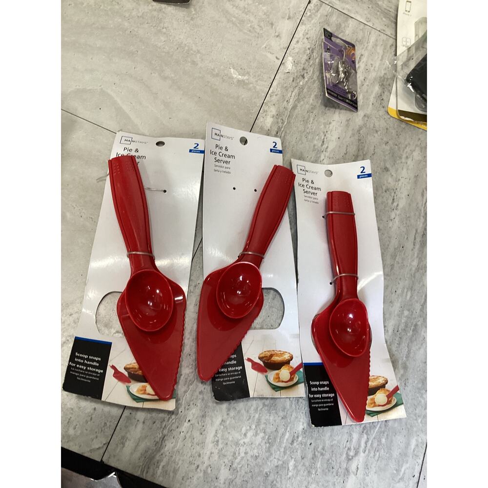 Pie & Ice Cream Sooper/Server Red Mainstay 3Piece
